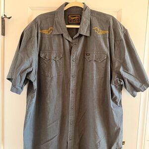 Howler Brothers Gray and Yellow Casual Button Down Shirt